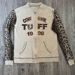 Cowgirl Tuff Leopard Sleeve Jacket Medium